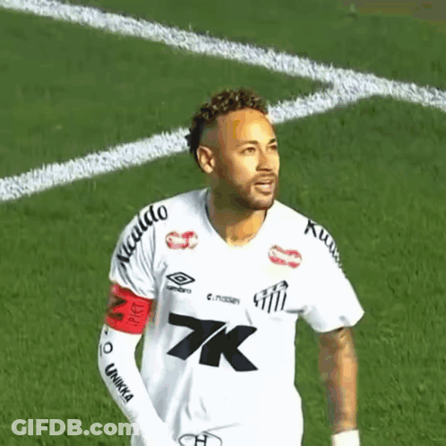 Soccer Player Wearing White Shirt With K GIF