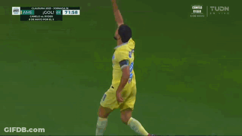 Soccer Player Wearing Yellow Shirt With AT&T GIF