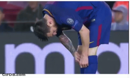 Soccer Player With Arm Tattoo Kneeling GIF