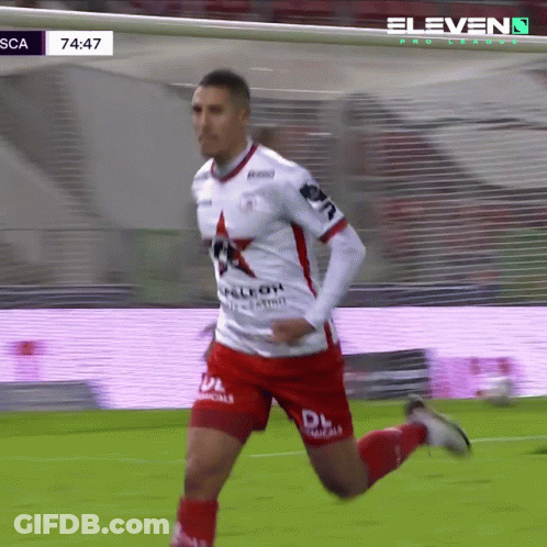 Soccer Player With Eleven Pro League On Jersey GIF