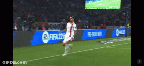 Soccer Player With FIFA 22 Advertisement GIF