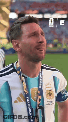 Soccer Player With FIFA World Cup Medal GIF