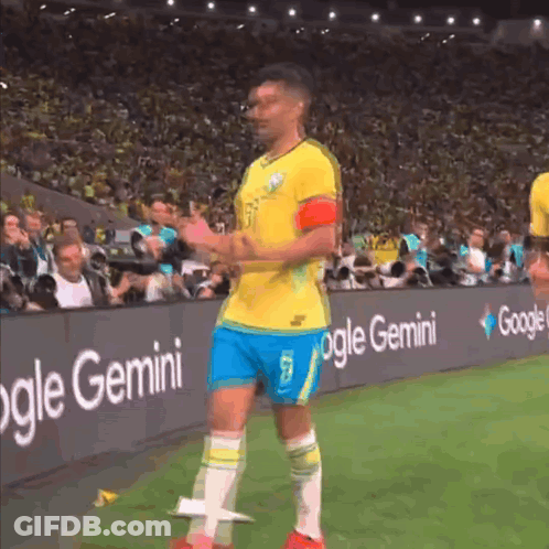 Soccer Player With Google Gemini Banner GIF