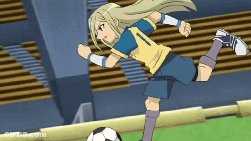 Soccer Player With Number 1 Kicking Ball GIF