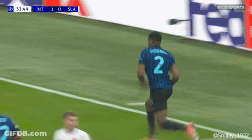 Soccer Player With Number 2 Jersey Running GIF