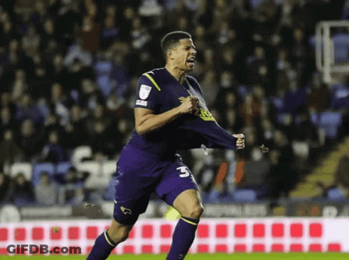 Soccer Player With Number 3 On Shorts Celebrating GIF