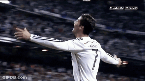 Soccer Player With Number 7 Celebrating GIF