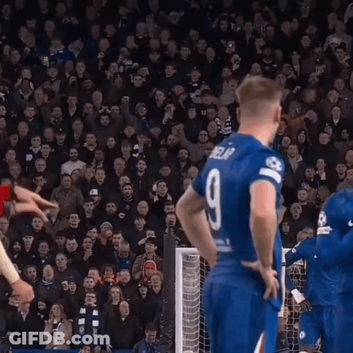 Soccer Player With Number 9 On Back GIF