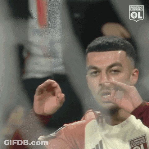 Soccer Player With Olympique Lyonnais Jersey GIF