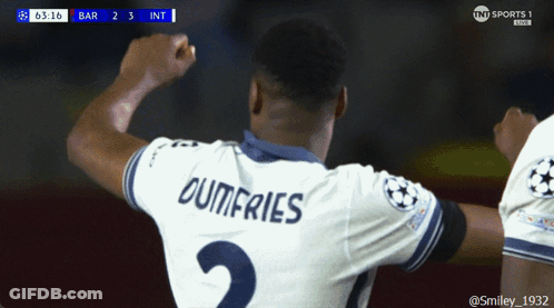 Soccer Player With Oumfries On Back GIF
