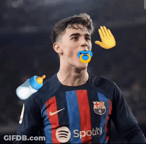 Soccer Player With Pacifier And Spotify Shirt GIF