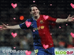 Soccer Player With Pink Hearts And Blog GIF