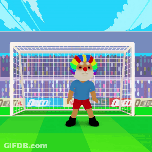 Soccer Player With Rainbow Hat GIF