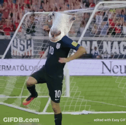 Soccer Player With Sheep Head And Number 10 GIF