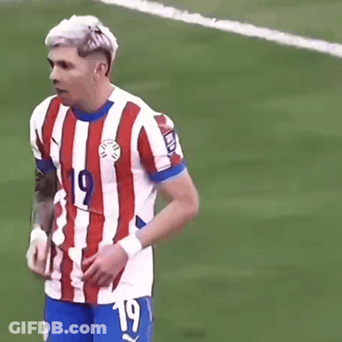 Soccer Player With Skull Crossbones Jersey Number 19 GIF