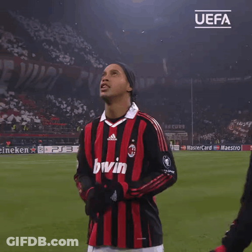 Soccer Player With UEFA Banner GIF