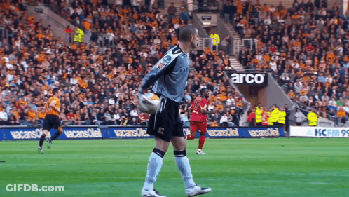 Soccer Player With Vacasoleil Banner GIF
