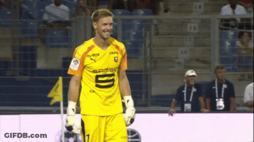 Soccer Player Yellow Jersey Saying Sams GIF