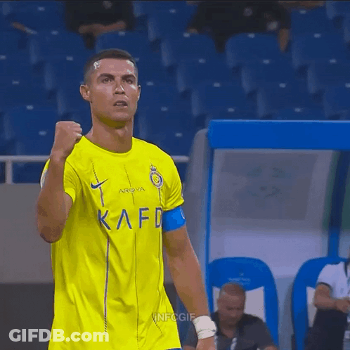 Soccer Player Yellow Kafd Jersey GIF