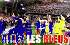 Soccer Players Allez Les Bleus In Red GIF