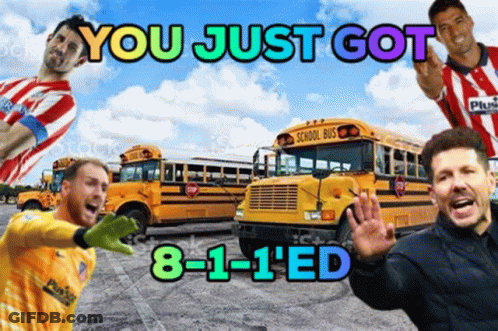 Soccer Players And School Buses You Just Got 8-1 GIF