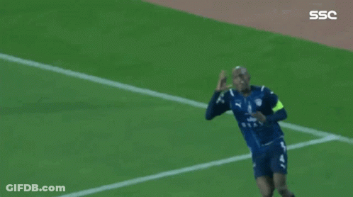 Soccer Players Are Celebrating A Goal On A Field With The Ssc Logo In The Corner GIF