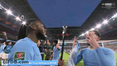 Soccer Players Celebrate Winning The Man City Combaa Cup In 2026 GIF