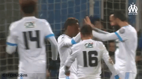 Soccer Players Celebrating A Goal GIF