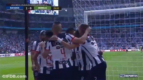 Soccer Players Celebrating A Goal GIF