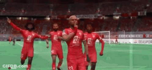 Soccer Players Celebrating Goal GIF