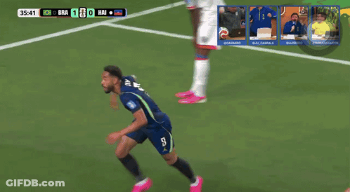 Soccer Players Celebrating Goal GIF