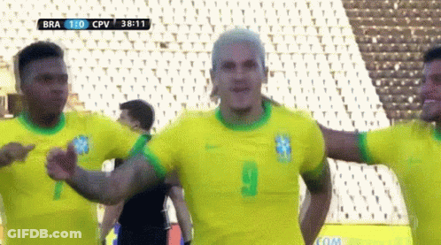 Soccer Players Celebrating Goal Against CPV GIF