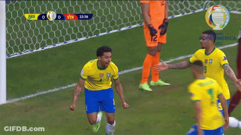 Soccer Players Celebrating Goal GIF