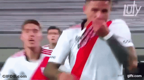 Soccer Players Celebrating Goal GIF