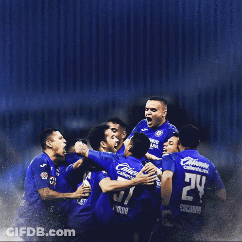 Soccer Players Celebrating Goal GIF