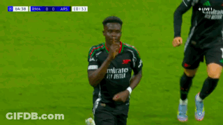 Soccer Players Celebrating In Emirates Jerseys GIF