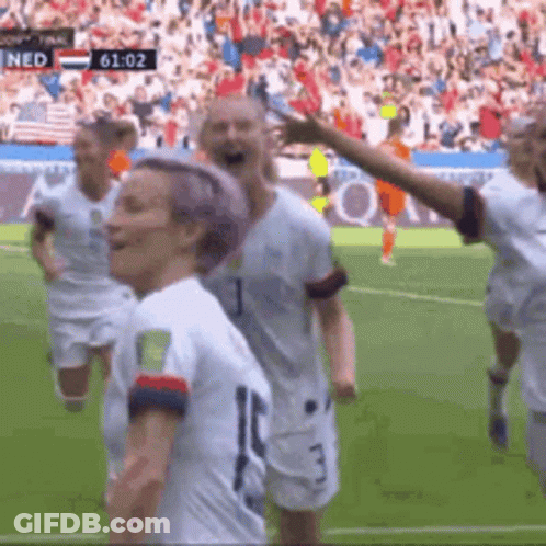 Soccer Players Celebrating Score 61:02 GIF