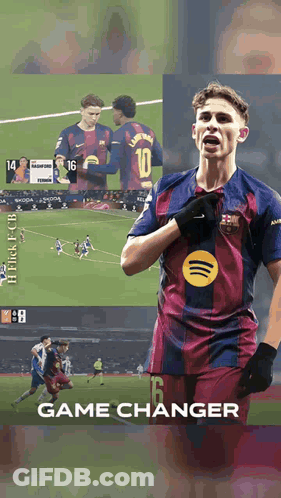 Soccer Players Collage Game Changer GIF
