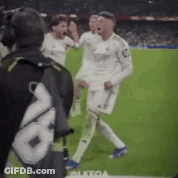 Soccer Players Dancing On Field GIF