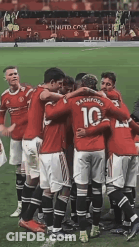 Soccer Players Huddled Number 10 GIF