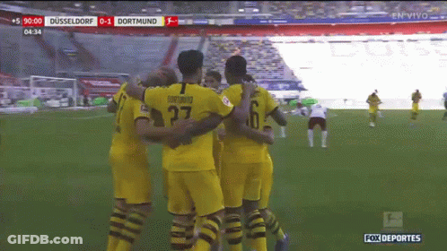 Soccer Players Huddled Number 27 Jersey GIF