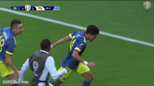 Soccer Players Huddled Number 5 GIF