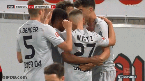 Soccer Players Huddled Together Number 5 GIF