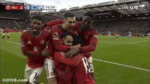 Soccer Players Hugging At 75:39 GIF