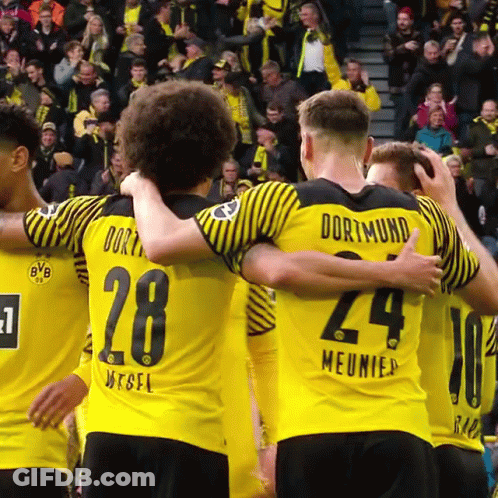Soccer Players Hugging Number 24 GIF