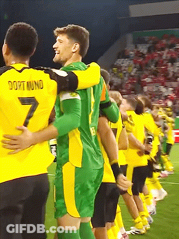 Soccer Players Hugging Number 7 GIF