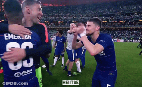 Soccer Players Hugging With Chelsea TV GIF