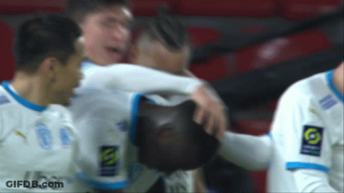 Soccer Players Hugging With Uber Shirt GIF