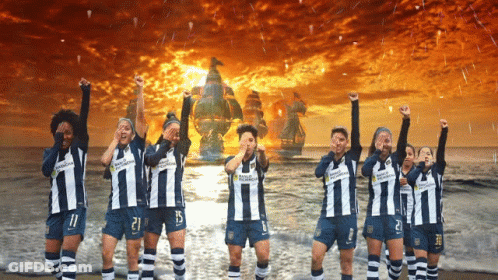 Soccer Players In Alianza Jerseys GIF