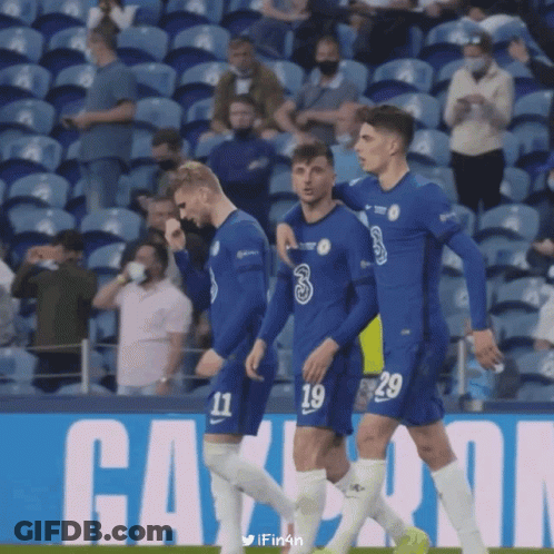Soccer Players In Blue Jerseys 11 And 29 GIF